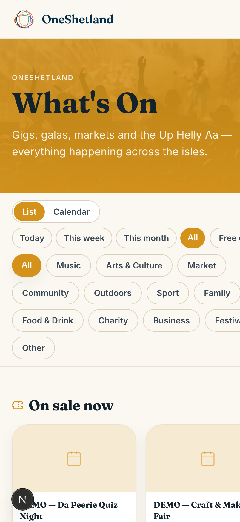 Events & tickets