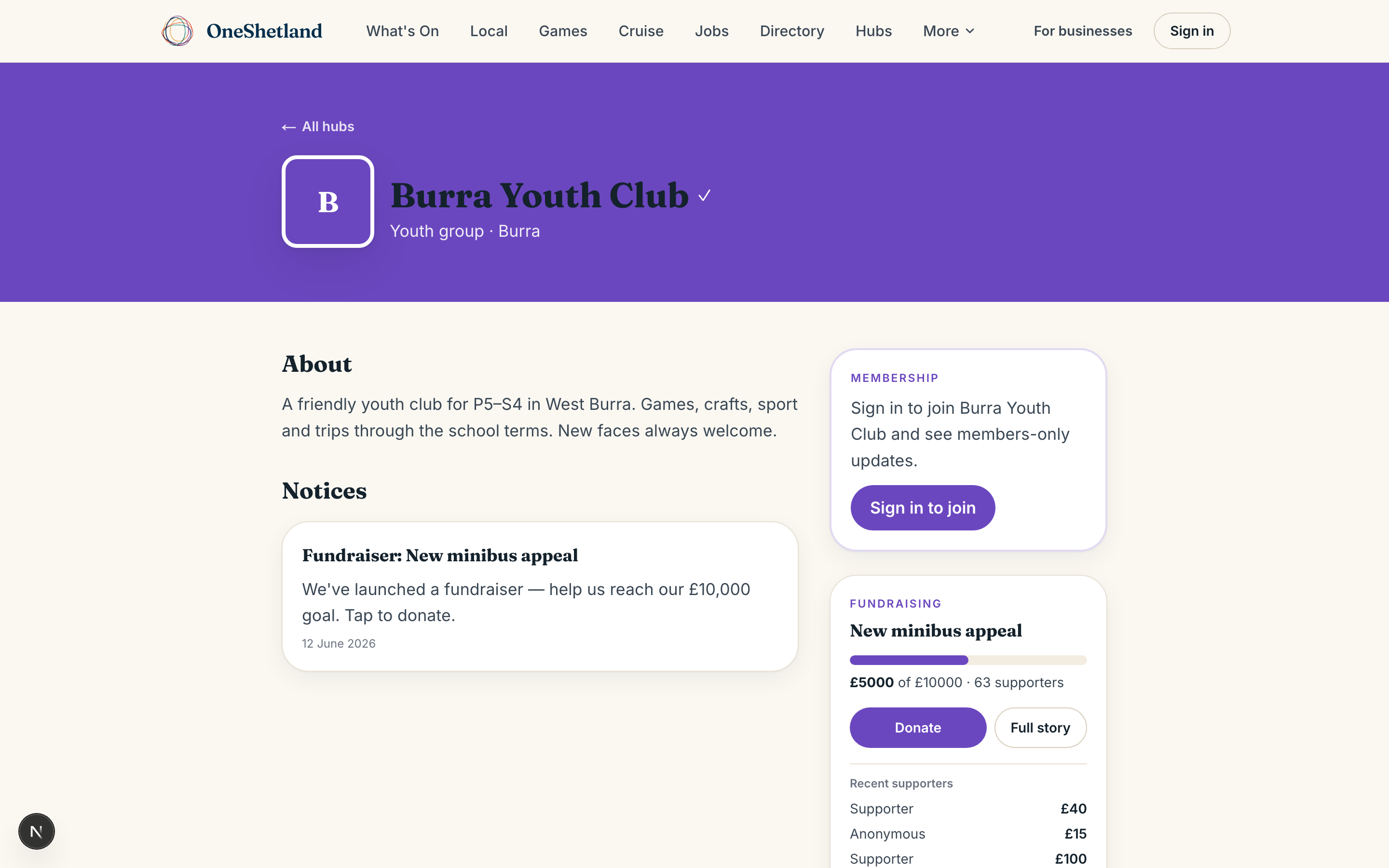 Community hubs
